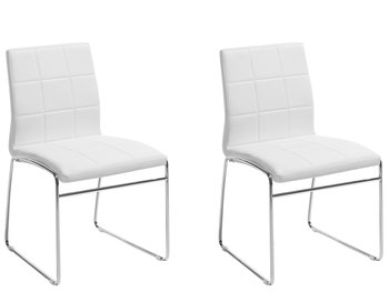 Zestaw krzeseł BELIANI Kiron, biało-srebrny, 84x50x54 cm, 2 szt. - Beliani