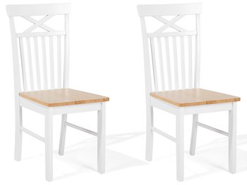 Zestaw krzeseł do jadalni BELIANI Houston, biało-brązowy, 94x40x40 cm, 2 szt. - Beliani