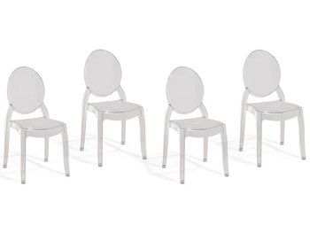 Zestaw krzeseł do jadalni BELIANI Merton, 96x50x46 cm, przezroczysty, 4 szt. - Beliani