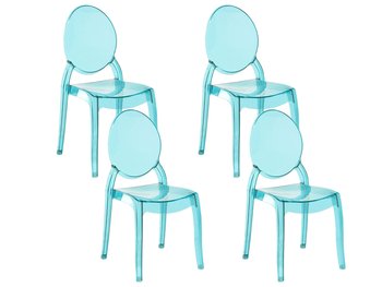 Zestaw krzeseł do jadalni BELIANI Merton,przezroczysto-niebieskie, 96x50x46 cm, 4 szt. - Beliani