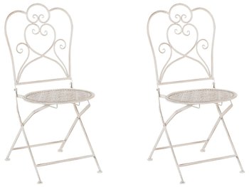 Zestaw krzeseł ogrodowych BELIANI Trieste, beżowy, 92x44x48 cm, 2 szt. - Beliani