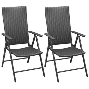 Zestaw krzeseł ogrodowych rattan PE czarne 55x64x1 - Zakito Europe