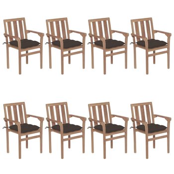 Zestaw krzeseł ogrodowych tekowych, 8 szt. z podus - Zakito