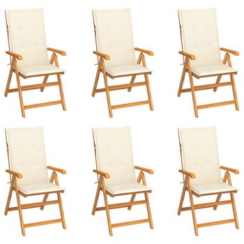 Zestaw krzeseł ogrodowych tekowych z poduszkami, k - Zakito Europe