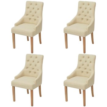 Zestaw krzeseł VIDAXL, kremowe, 52x60x95,5 cm, 4 szt. - vidaXL