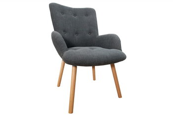 Zestaw krzeseło i podnóżek INTERIOR Igloo, szaro-brązowy, 100x50x80 cm - INTERIOR