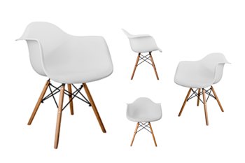 Zestaw krzesła 4 szt. NEREA biały, 61x81x62 cm - Konsimo