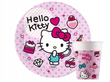 Zestaw Kubeczki +Talerzyki urodzinowe Hello Kitty