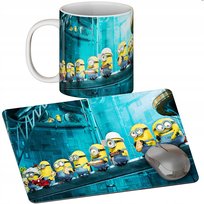 Zestaw Kubek + Podkładka - Minionki - Prezent Wiele Wzorów + Imię