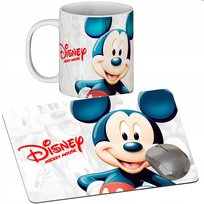 Zestaw Kubek + Podkładka - Mysz Mickey Minnie - Prezent Wiele Wzorów + Imię