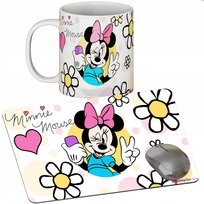 Zestaw Kubek + Podkładka - Mysz Mickey Minnie - Prezent Wiele Wzorów + Imię