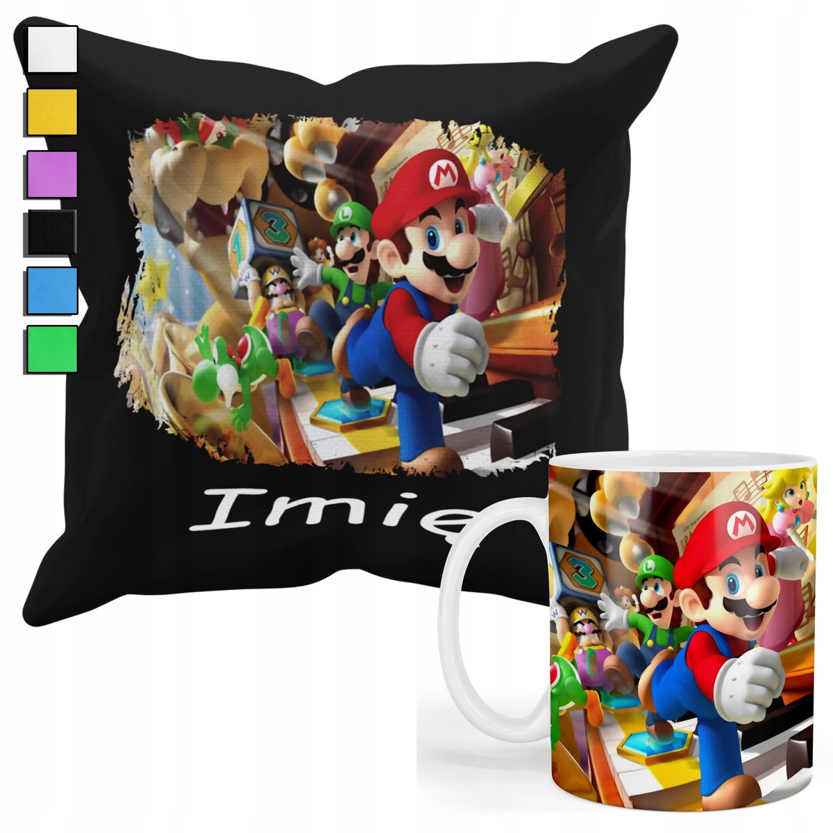 Zestaw Kubek + Poduszka Z Poszewką- Prezent Dla Fana Gry Super Mario+ ...