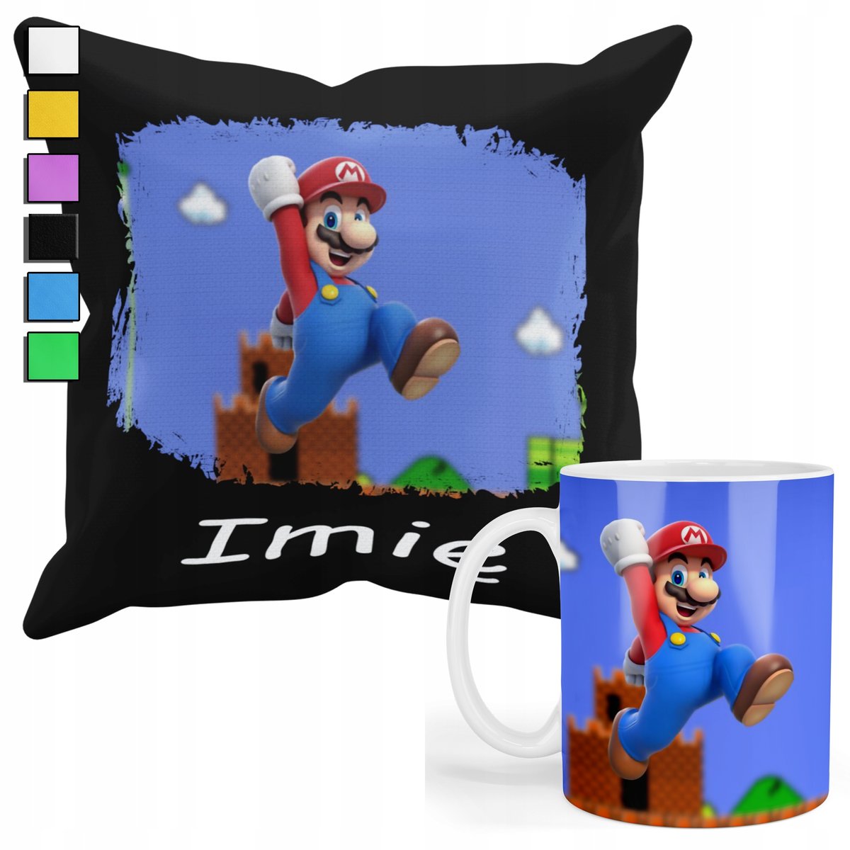 Zestaw Kubek + Poduszka Z Poszewką- Prezent Dla Fana Gry Super Mario+ ...