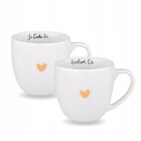 Zestaw kubków 300 ml – Kocham Cię, Złote Serce, Idealny Prezent