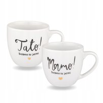 Zestaw kubków 300 ml - Mamo i Tato Złote Serce - Prezent dla Rodziców