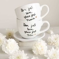 Zestaw kubków porcelanowych - Dom jest tam, gdzie jest tata Dom jest tam, gdzie jest Mama ZŁOTE SERCE 500 ml Nadzwyczajnie