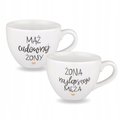 Zestaw kubków porcelanowych - Mąż cudownej żony Żona najlepszego męża ZŁOTE SERCE 500 ml Nadzwyczajnie&nbsp;-&nbsp;Nadzwyczajnie