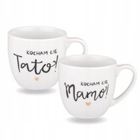 Zestaw Kubków Prezent dla Rodziców - Kocham Cię Mamo, Tato, Złote Serce