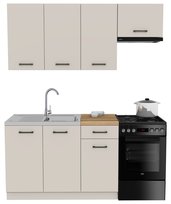 Zestaw kuchenny z blatem VERSO 170 cm kaszmir mat - cokół 10 cm emka meble