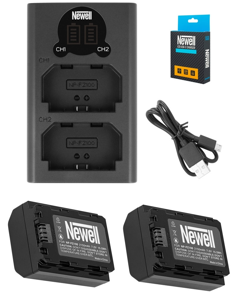 Zdjęcia - Akumulator do aparatu fotograficznego Newell Zestaw Ładowarka Lcd Dual +2 Akumulatory Do Sony Np-Fz100 
