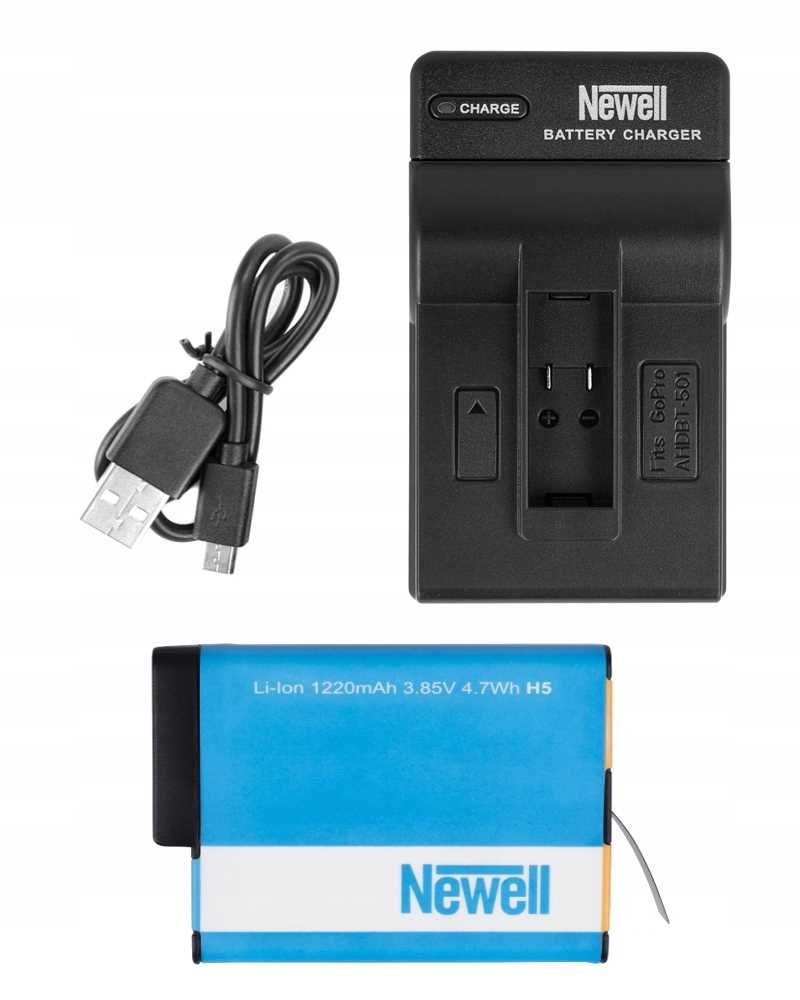 Blumax Set mit Lader für GoPro Hero AHDBT-801, 1220 mAh Kamera-Ladegerät