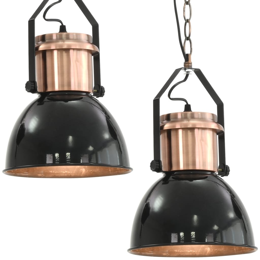 Zdjęcia - Lampa stołowa Zestaw lamp wiszących, czarno-miedziane, 23x36cm, / AAALOE