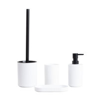 Zestaw łazienkowy AGUA dozownik, kubeczek i szczotka wc biały HOMLA