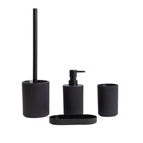 Zestaw łazienkowy AGUA dozownik, kubeczek i szczotka wc czarny HOMLA