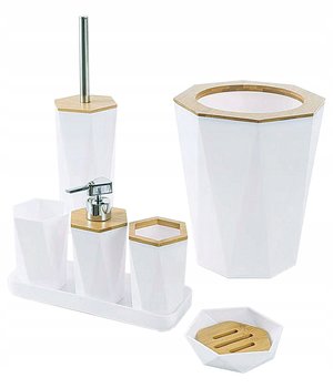 Zestaw Łazienkowy Akcesoriów Łazienkowych 7 Elementów Kosz Szczotka Do Wc - Inny producent