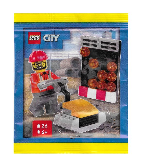 Zestaw LEGO City - Builder with Plate Compactor and Sign #952510 ...