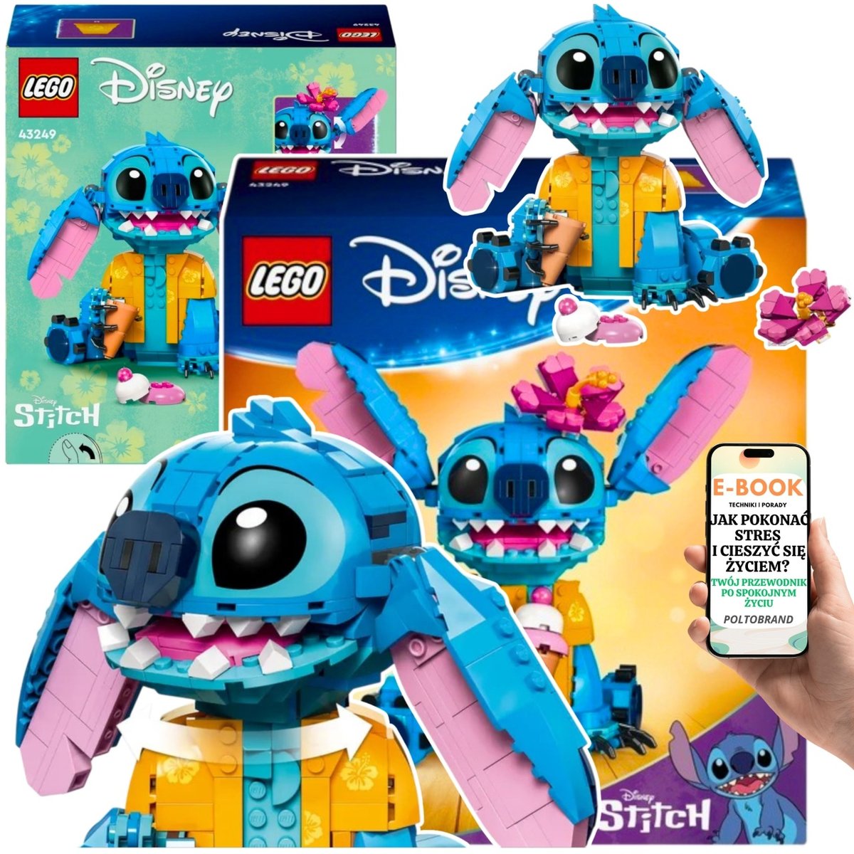 ZESTAW LEGO DISNEY RUCHOMA FIGURKA STITCH -43249 POSTAĆ STITCHA LEGO PREZENT DLA DZIECI I DOROSŁYCH + EBOOK-1