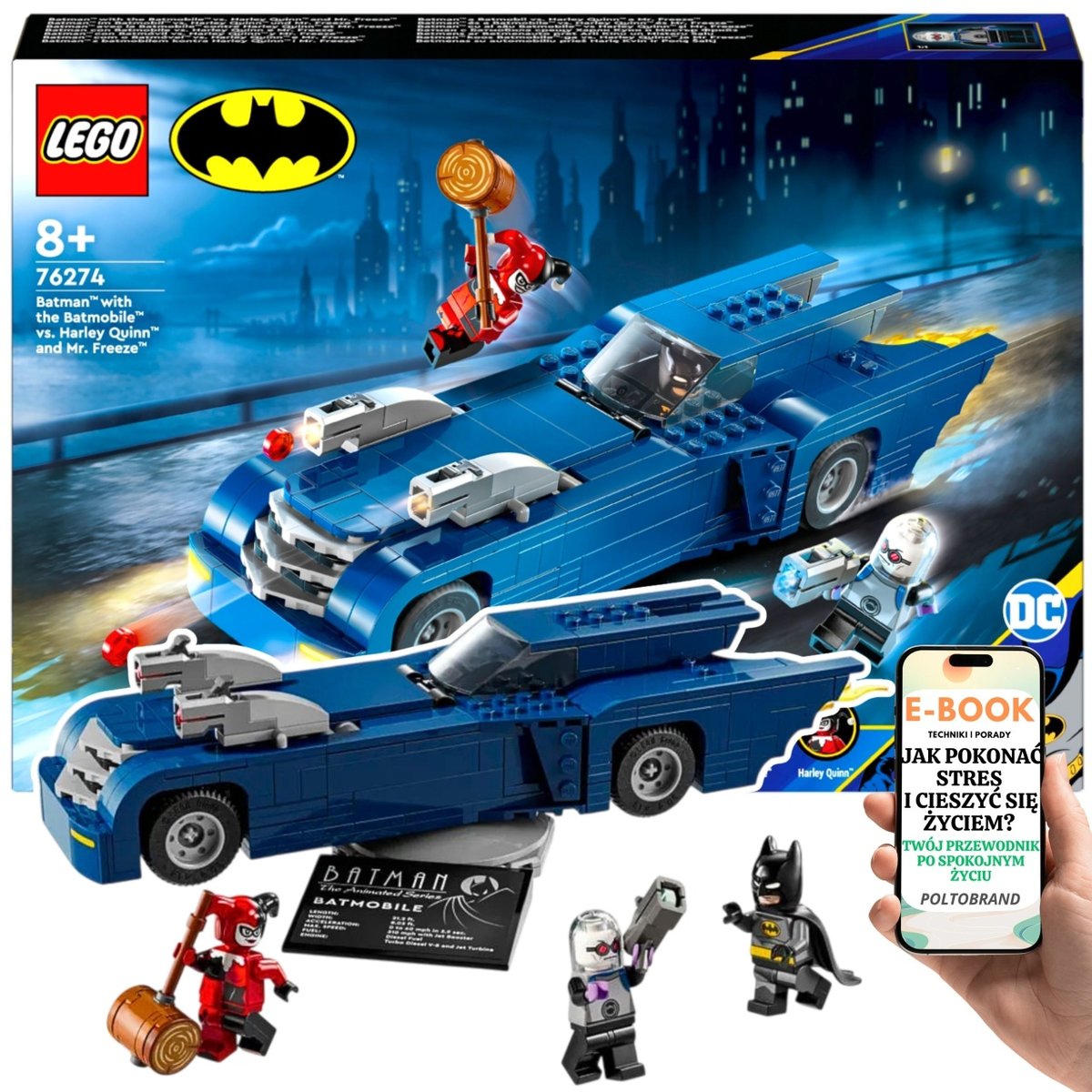 ZESTAW LEGO DLA CHŁOPCA Batman Batmobil z figurkami • PREZENT DLA CHŁOPCÓW i fanów Batmana (76274) Dla 9 10 11 12 13 Latka + EBOOK-1