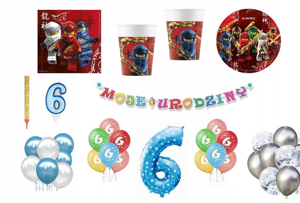 Zestaw Lego Ninjago 6 Urodziny Balony - Inna marka | Przyjęcia i okazje ...