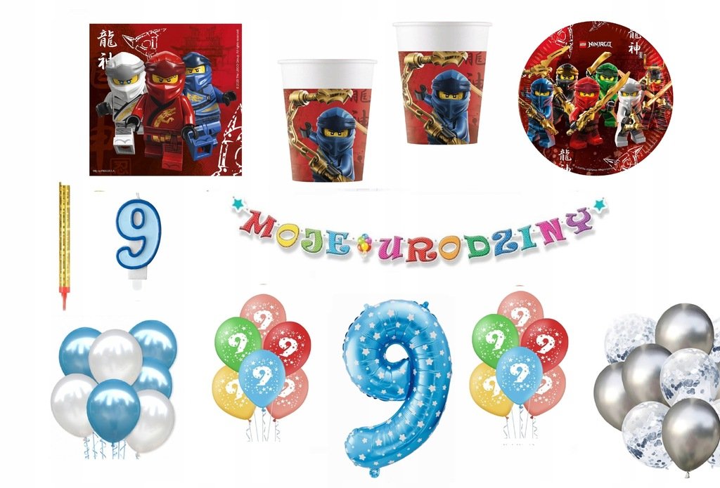 Zestaw Lego Ninjago 9 Urodziny Balony - Inna marka | Przyjęcia i okazje ...