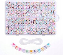 Zestaw Literek I Serduszek Do Robienia Bransoletek 1250 Szt + Sznurek