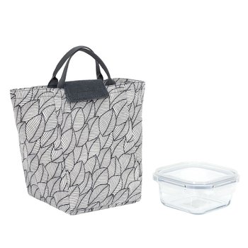 Zestaw Lunch box śniadaniówka i torba termiczna szare - Intesi