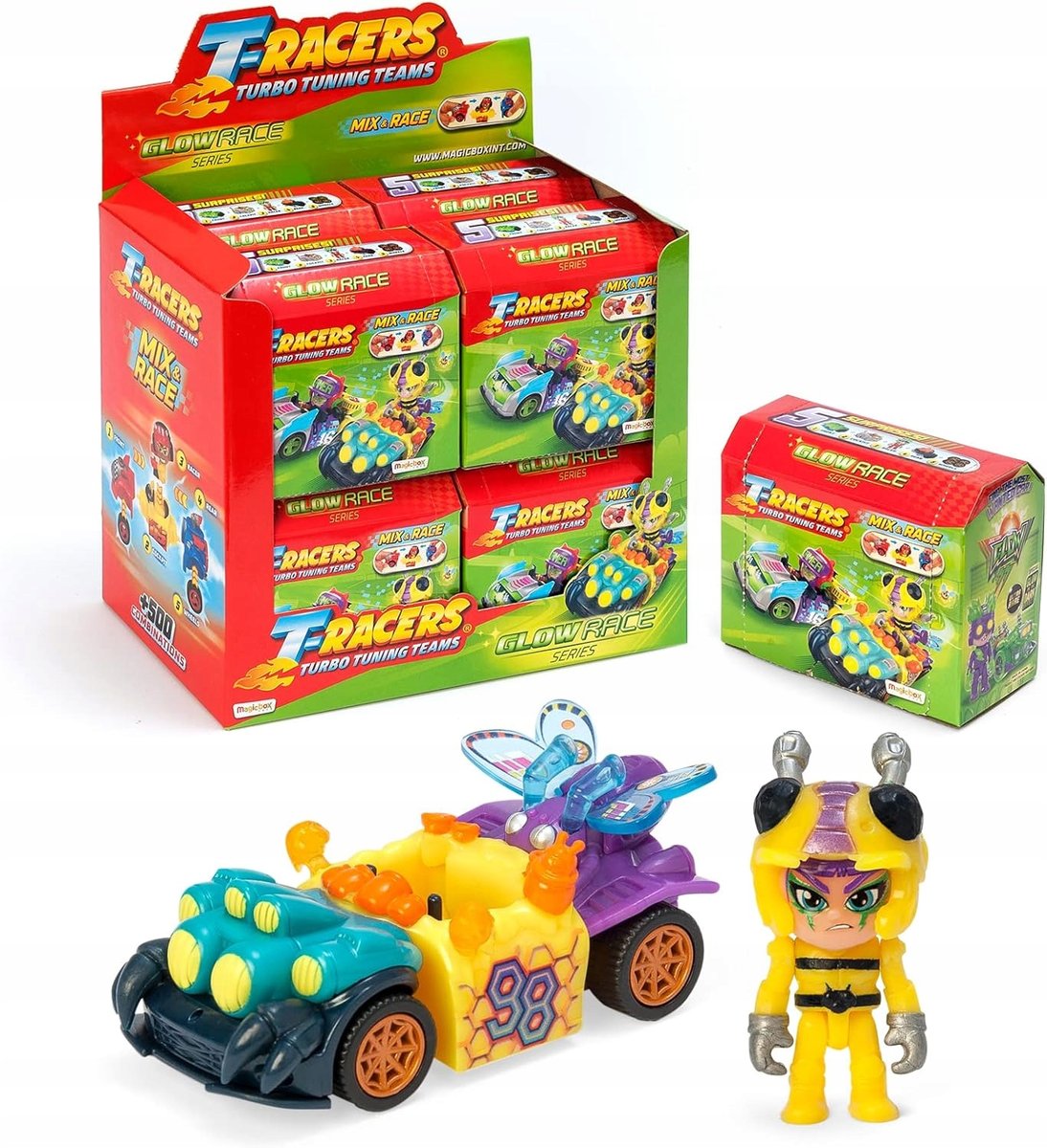Magic Racers Zestaw Magicbox T-Racers Mix 'N Race Glow Race Series 8 szt. - T-Racers ...