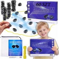 Zestaw magnetycznej gry planszowej strategicznej szachy 60 kulek