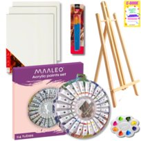 Zestaw Malarski Artystyczny Do Malowania Dla Dzieci Sztaluga Farby Płótna Prezent Dla Dziecka + Ebook