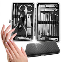 Zestaw Manicure Cążki Nożyczki Paznokci, 19 szt. + Etui