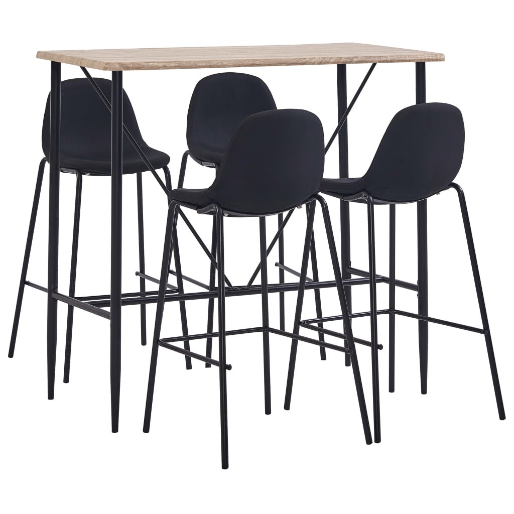 Фото - Обідній стіл VidaXL Zestaw mebli barowych , czarny, 5-częściowy, 120x60x110 cm 