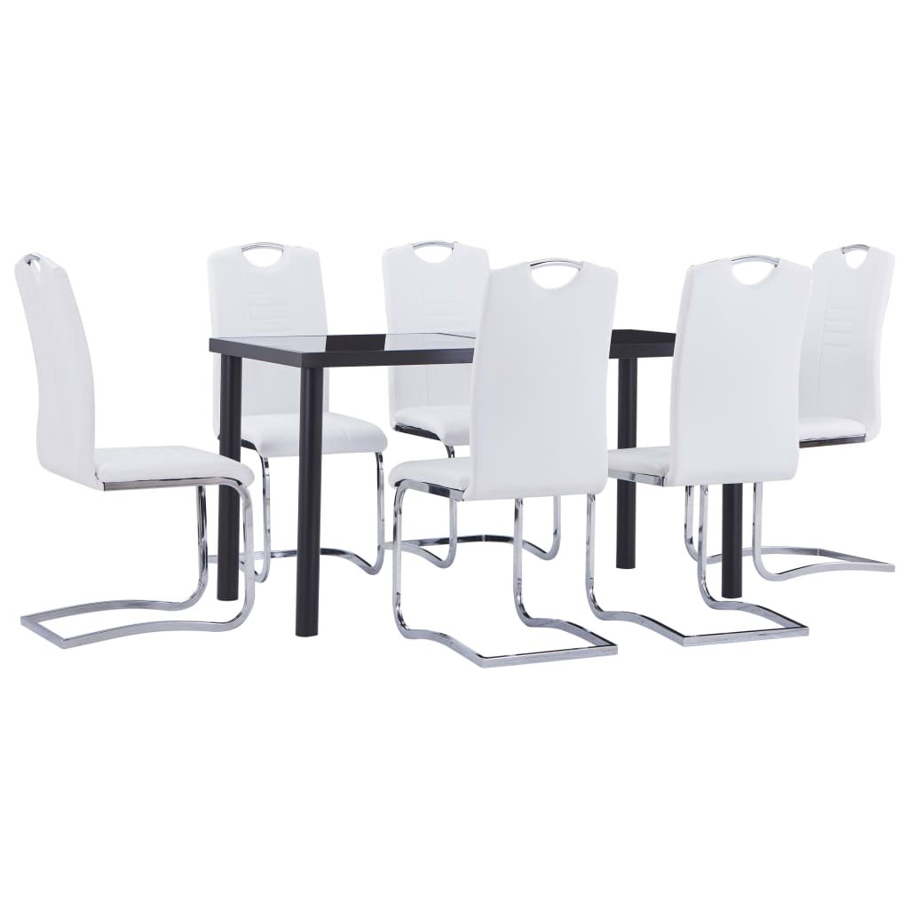 Zdjęcia - Stół kuchenny VidaXL Zestaw mebli jadalnianych , biały, 7-częściowy, 140x70x75 cm 