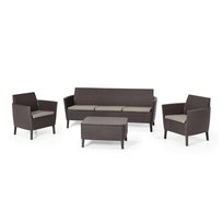 Zestaw mebli ogrodowych 4 elementy Keter Salemo, brązowo-szarobeżowy
