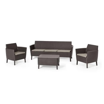 Zestaw mebli ogrodowych 4 elementy Keter Salemo, brązowo-szarobeżowy - Keter