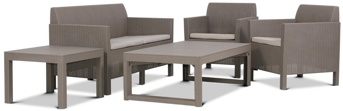 Zestaw mebli ogrodowych ALLIBERT Orlando Set Lyon II, cappuccino-piaskowy, 5 elementów