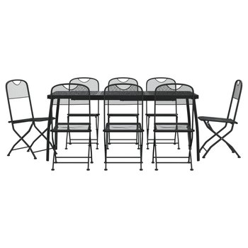 Zestaw mebli ogrodowych Antracyt 8 krzeseł + stół, - Zakito Europe