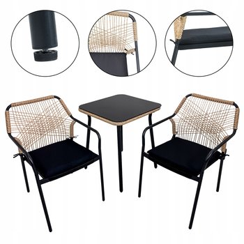 Zestaw Mebli Ogrodowych Do Ogrodu Tarasu Na Balkon Wypoczynkowy Soho Czarny - Kontrasto