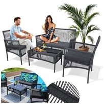 Zestaw Mebli Ogrodowych Komplet Sofa Stolik Fotele Meble Żyłkowe Na Ogród