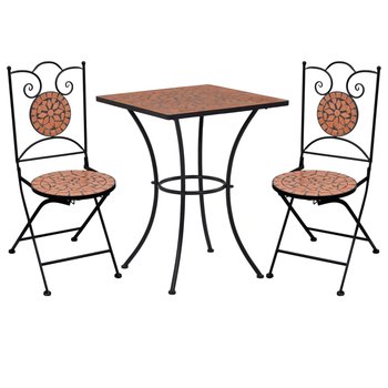 Zestaw mebli ogrodowych - stół i krzesła, terakota - Zakito