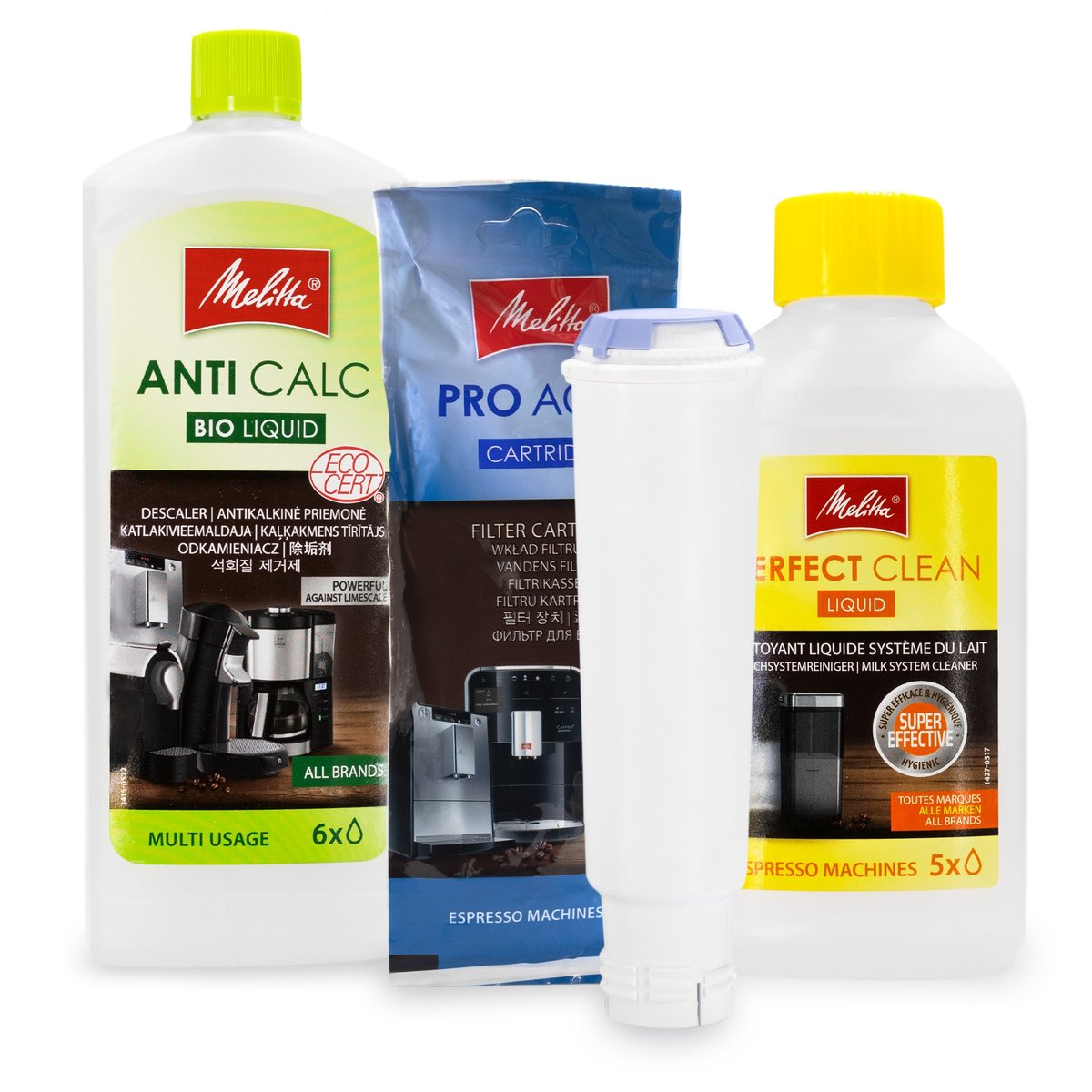 Zestaw MELITTA filtr Claris Pro Aqua, Odkamieniacz AntiCalc 250ml ...